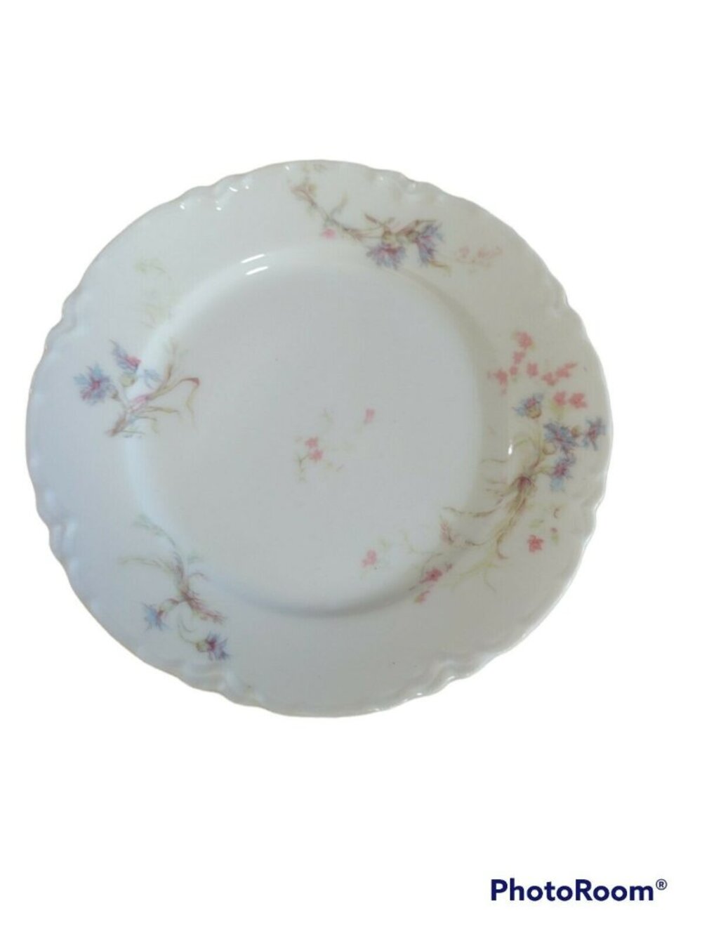 Vtg Haviland Limoges France Scalloped Bread Butter Plate Pink Blue Green Florals